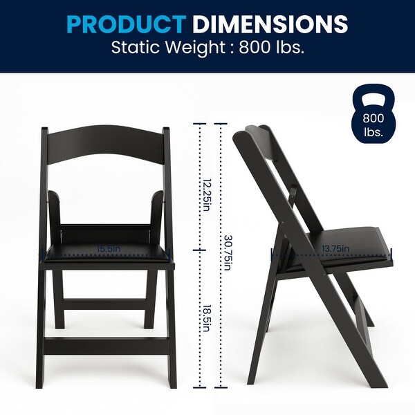Set of 2 Folding Chairs with Padded Seats - 18