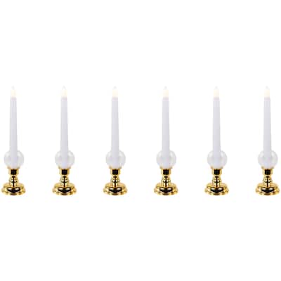 Single Light Window Candles with Remote and Timer - 10" - White - Set of 6