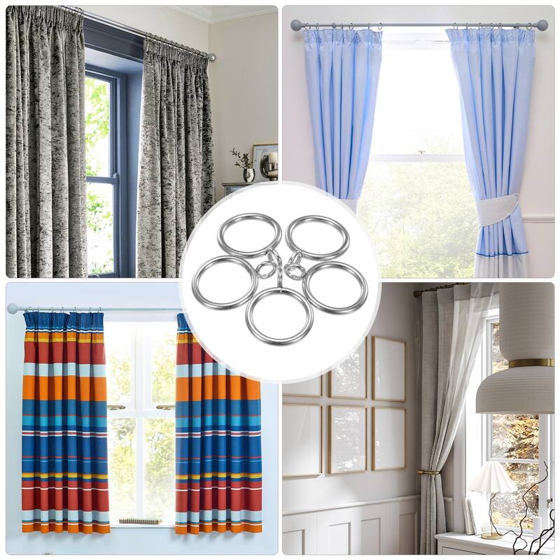 30-Pack Curtain Rings W Eyelet, I D Metal Rings for Curtain Rods