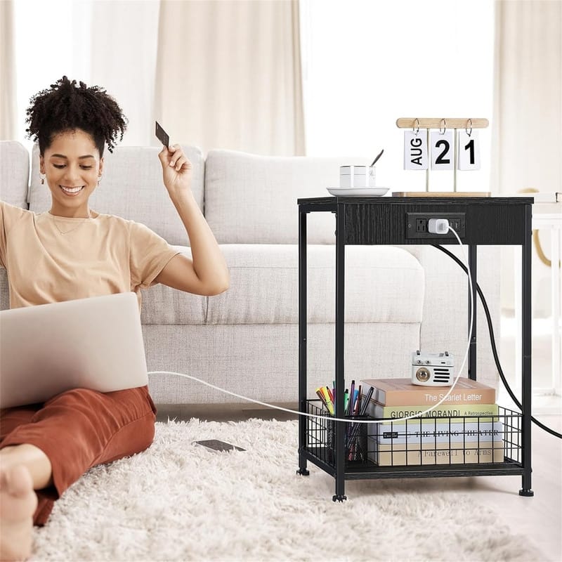 End Table with Charging Station