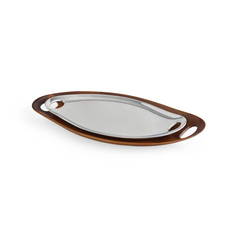 Nambe Portables Acacia Wood Tray - 18" x 9.5" x 2"