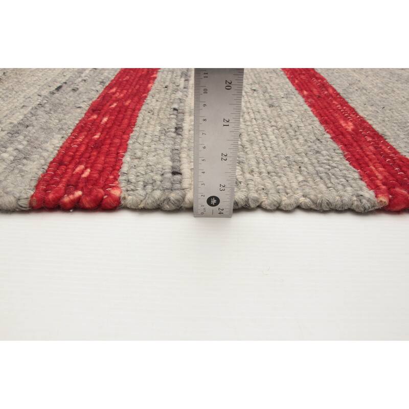 ECARPETGALLERY Braid weave Sienna Grey Wool Rug - 5'2 x 7'7