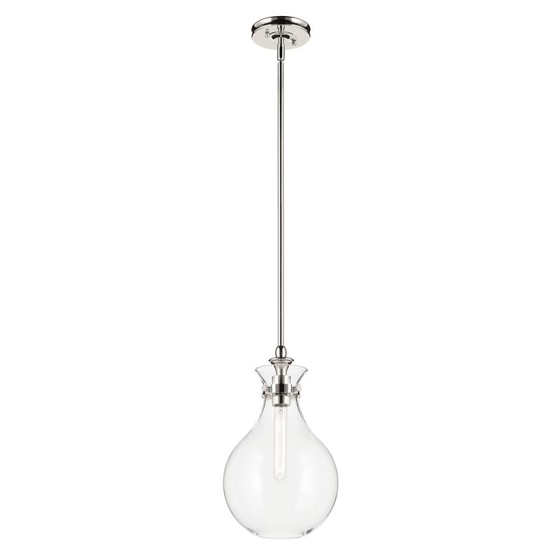 Kichler Lighting Laria 9.75 Inch 1 Light Pendant with Clear Glass in Polished Nickel