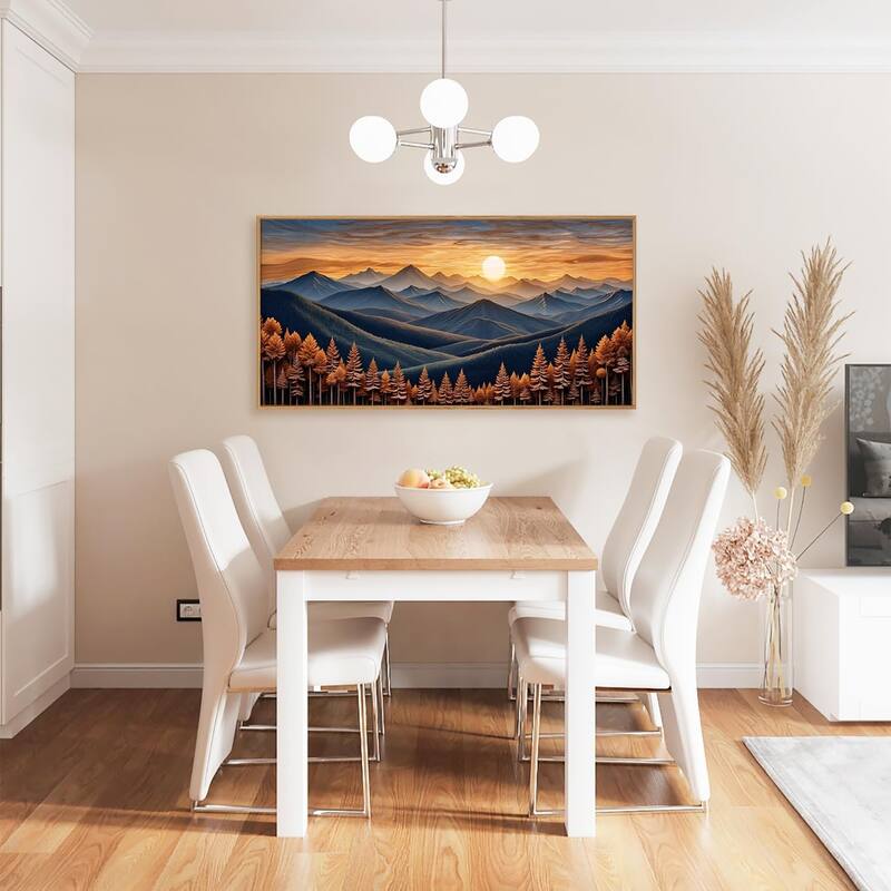 Forest Landscape Wall Decor,Nature Sunset Pine Tree Wall Painting