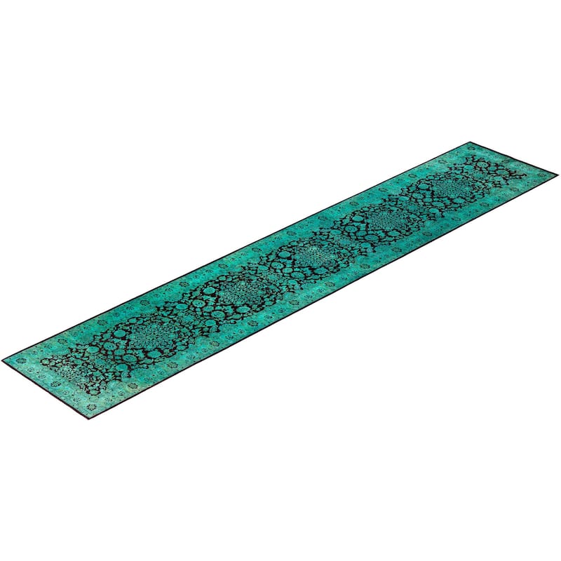 Contemporary Overdyed Wool Hand Knotted Runner - 2' 6" x 13' 9"