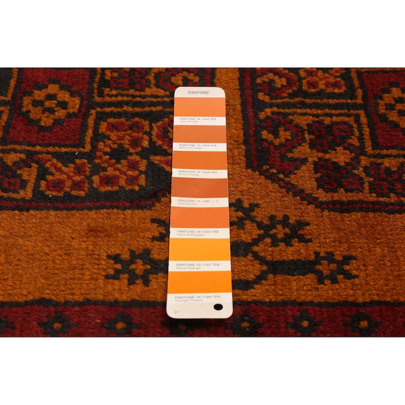 ECARPETGALLERY Hand-knotted Uzbek Kargahi Burnt Orange Wool Rug - 4'10 x 6'2