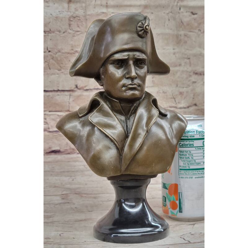 Napoleon Bonaparte Bronze Bust Sculpture Statue Figure Marble Base 9.5 Inches X 6 Inches