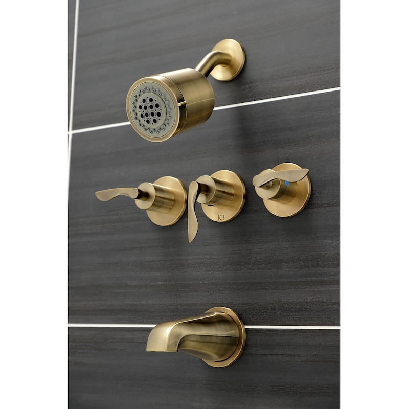 Serena Three-Handle Tub and Shower Faucet