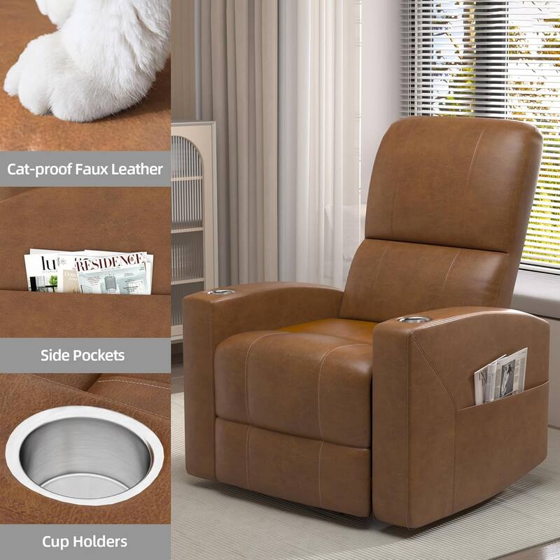 AECOJOY Power Glider Recliner Chair Nursery Glider Chair Single Sofa