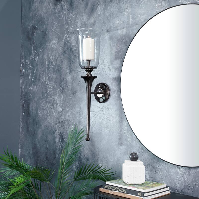 Aluminum Traditional Wall Sconce Gold, Silver, or Black - 8 x 8 x 30