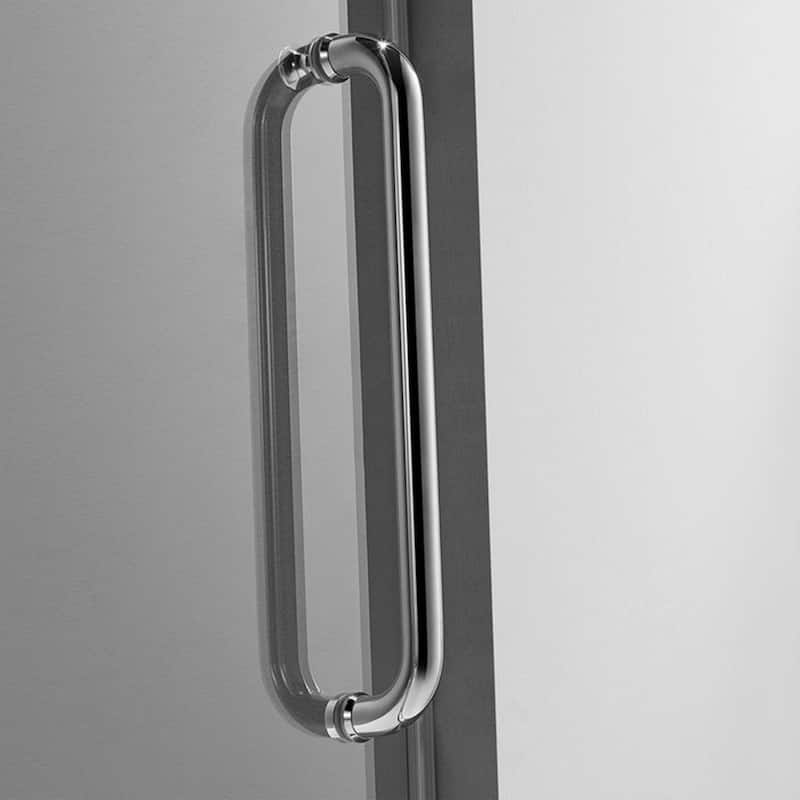 Serene Valley 60 x 66 Inch Square Rail Frameless Sliding Shower Door, Chrome - 181.3