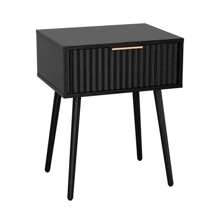 18.9"W Nightstand, Particleboard & MDF, Melamine & Vacuum Forming, 1 Drawer, High Leg