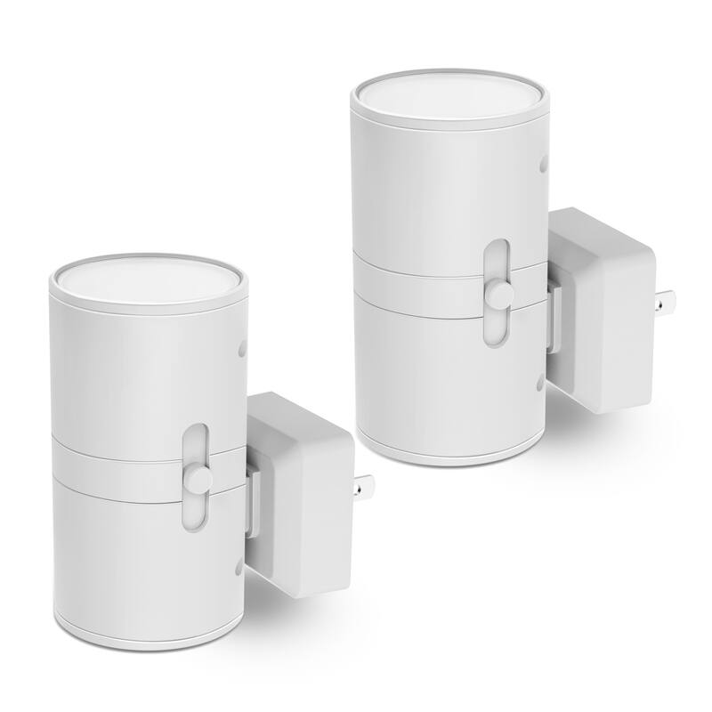 YANSUN 2-Pack Plug in Wall Night Light with Auto On/Off, Dimmable, 3000K Warm