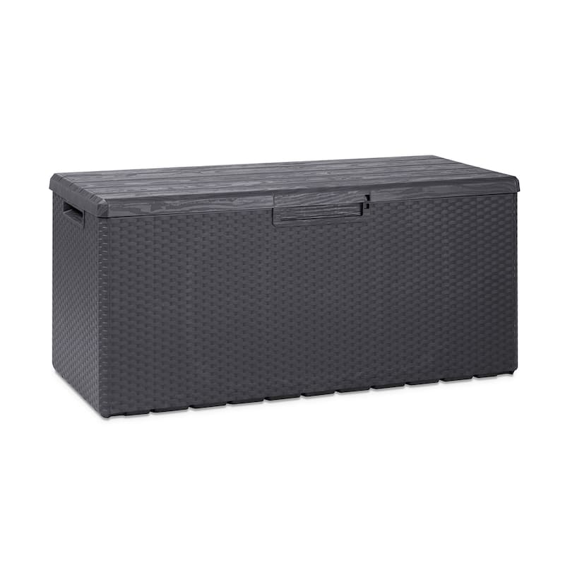 Toomax Z175E097 Portofino Durable 90 Gal Novel Resin Outdoor Deck Box, (2 Pack) - 18
