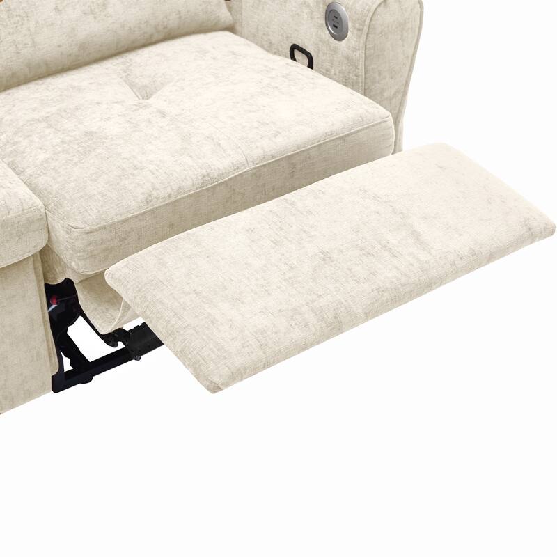 2-in-1 Reversible Recliner Sofa, Sofa Bed with USB Charging, Pull-Out Sleeper Sofa with Adjustable Backrest