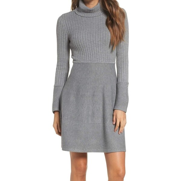 gray fit and flare dress