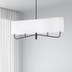 preview thumbnail 6 of 6, 4 Light Incandescent Horizontal Chandelier Matte Black with White Shade