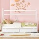 preview thumbnail 15 of 22, Twin House Platform Bed with Drawers, Pink, Modern Design