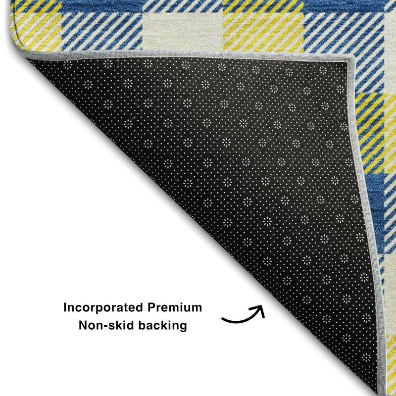 Premium Washable Super Soft Plaid Mayfield Rug