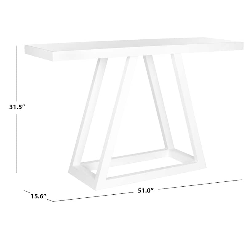 SAFAVIEH Marla White Lacquer Console - 51" x 15.6" x 31.5" - 51Wx16Dx32H