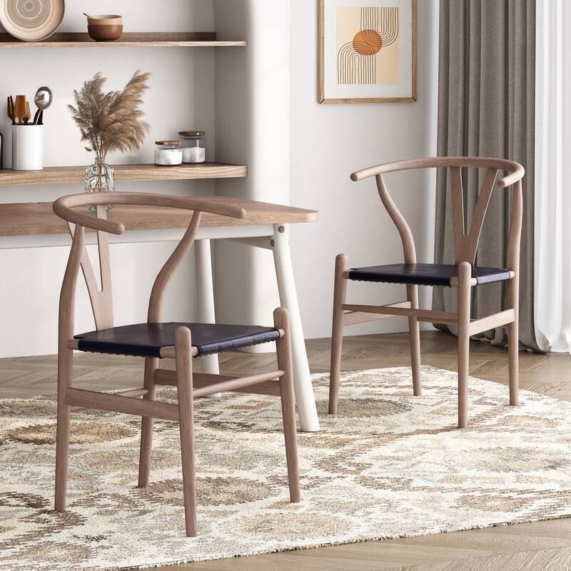 Gessford Ash Wood Dining Chairs (Set of 2) by Christopher Knight Home - Antique/ Black