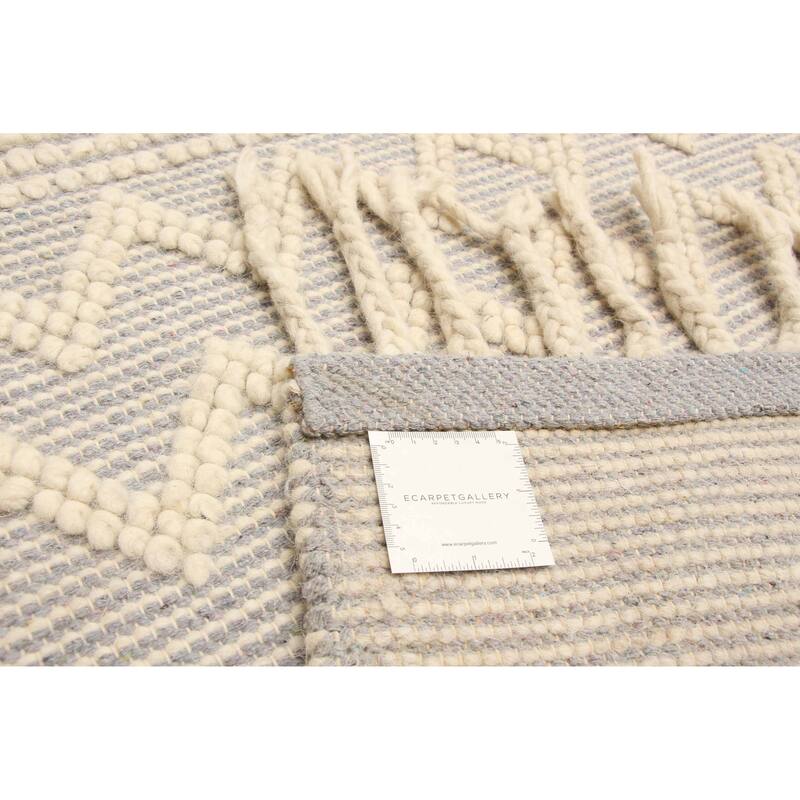 ECARPETGALLERY Braid weave Sienna Cream Wool Rug - 5'0 x 8'6