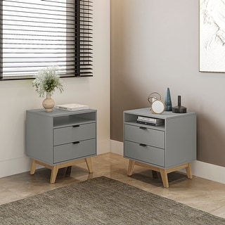 Kappesberg Denver 2-Drawer Nightstand (set of 2) - for Bedroom