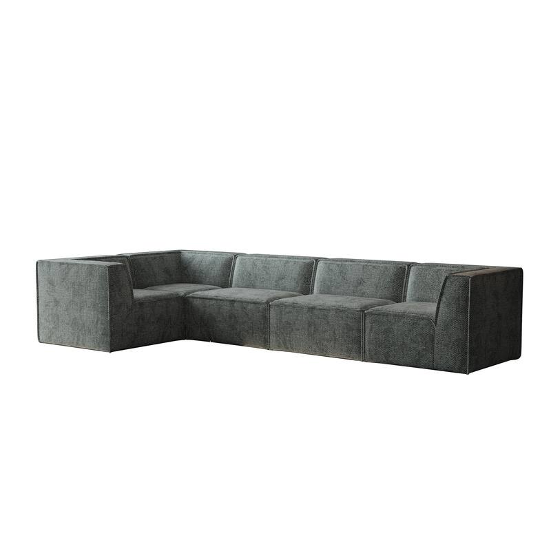 106"x106" Chenille Modular L-Shaped Sectional Sofa (5-Piece)