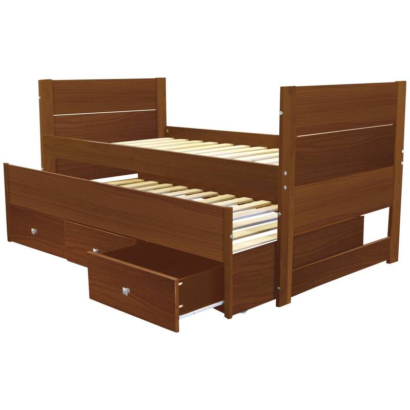 Taylor & Olive Begonia Twin Bed with Twin Trundle & 3 Built in Drawers
