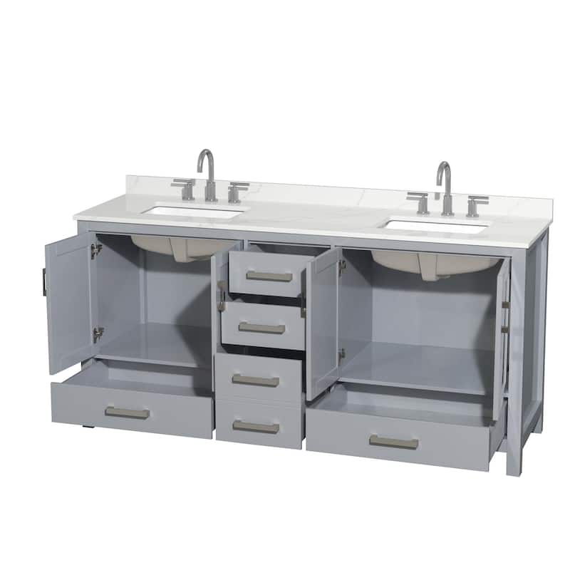 Wyndham Collection WCS141472D-QTZ-US3MXX Sheffield 72" Free Standing