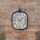 preview thumbnail 12 of 18, Black Metal Distressed Pocket Watch Style Decorative Wall Clock with Ring Finial