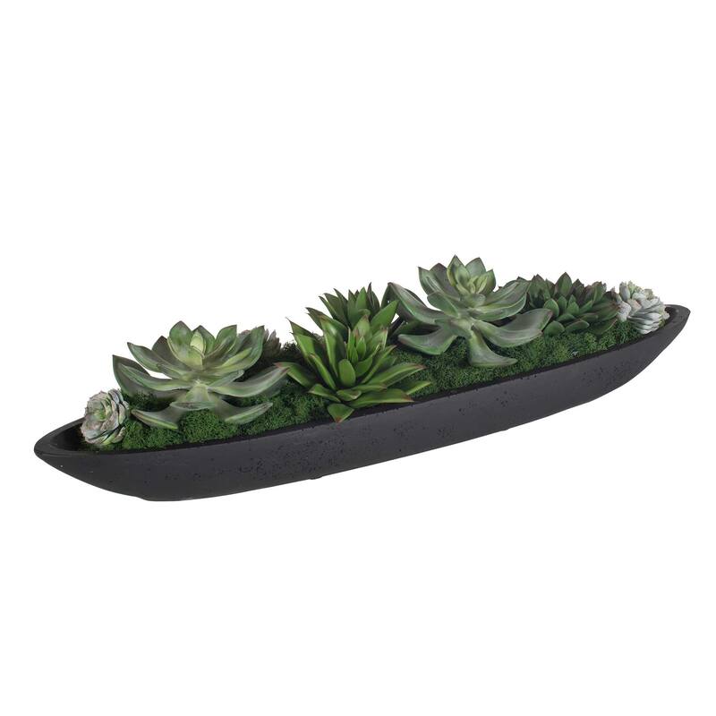Uttermost Verde Succulent Centerpiece In Bowl - 29.00" W x 6.00" H x 8.00" D