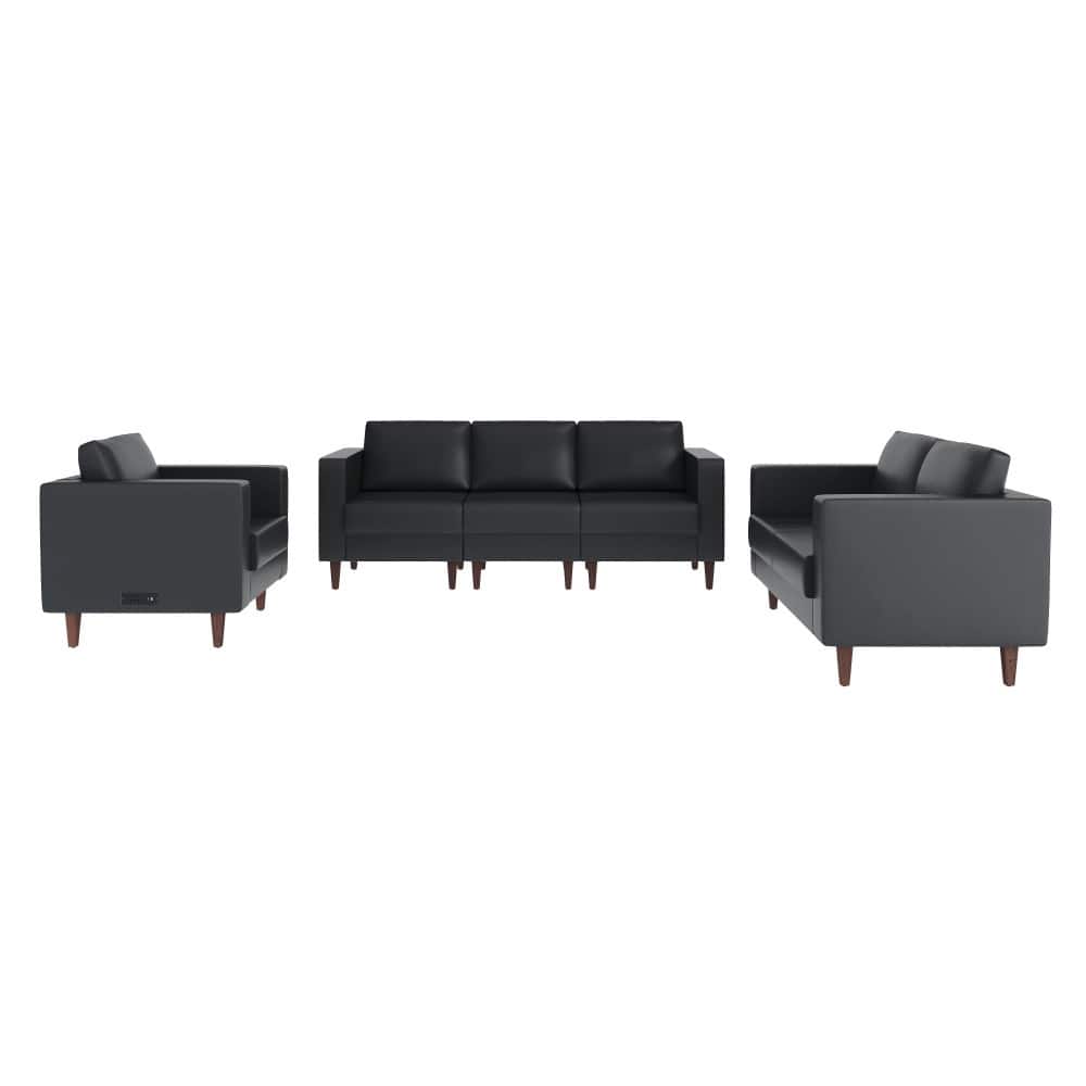 3 PC Commercial Seating Set with Outlets/USB/USB-C Ports - 56.5"W x 31.25"D x 32.5"H