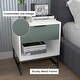 preview thumbnail 4 of 6, Otis White and Green Wood Nightstand Side Table Steel Frame with Shelf and Drawer