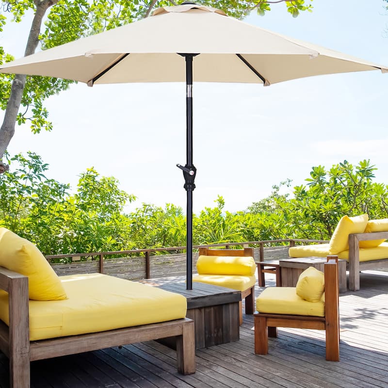 Autlaycil 7.5FT Patio Umbrella with Tilt and Crank - Khaki