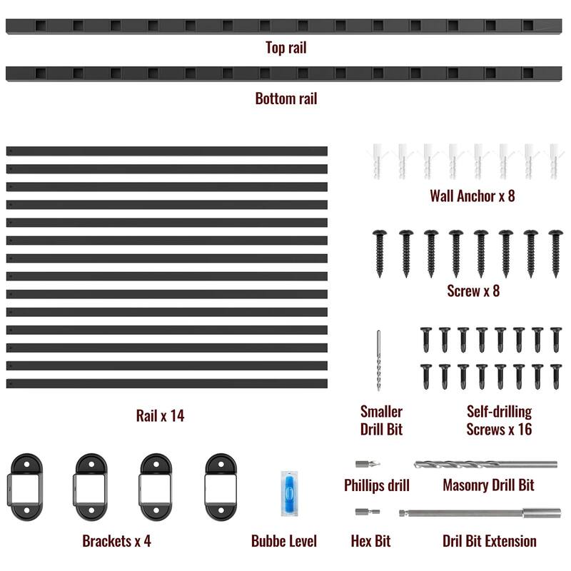 32.5 in. H x 6 ft W Black Metal Stair Railing Kit with Balusters for Residential and Commercial Use