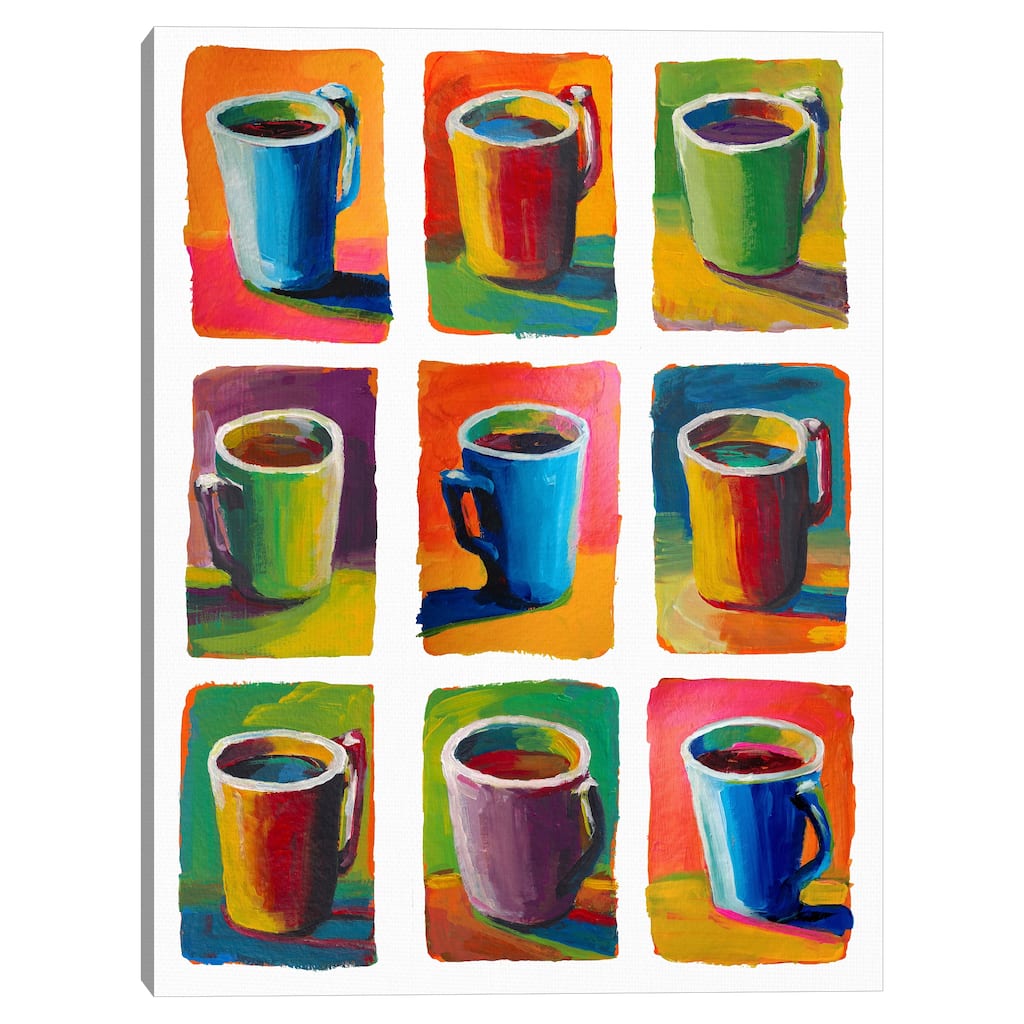 9 Coffee Cups Canvas Art Print