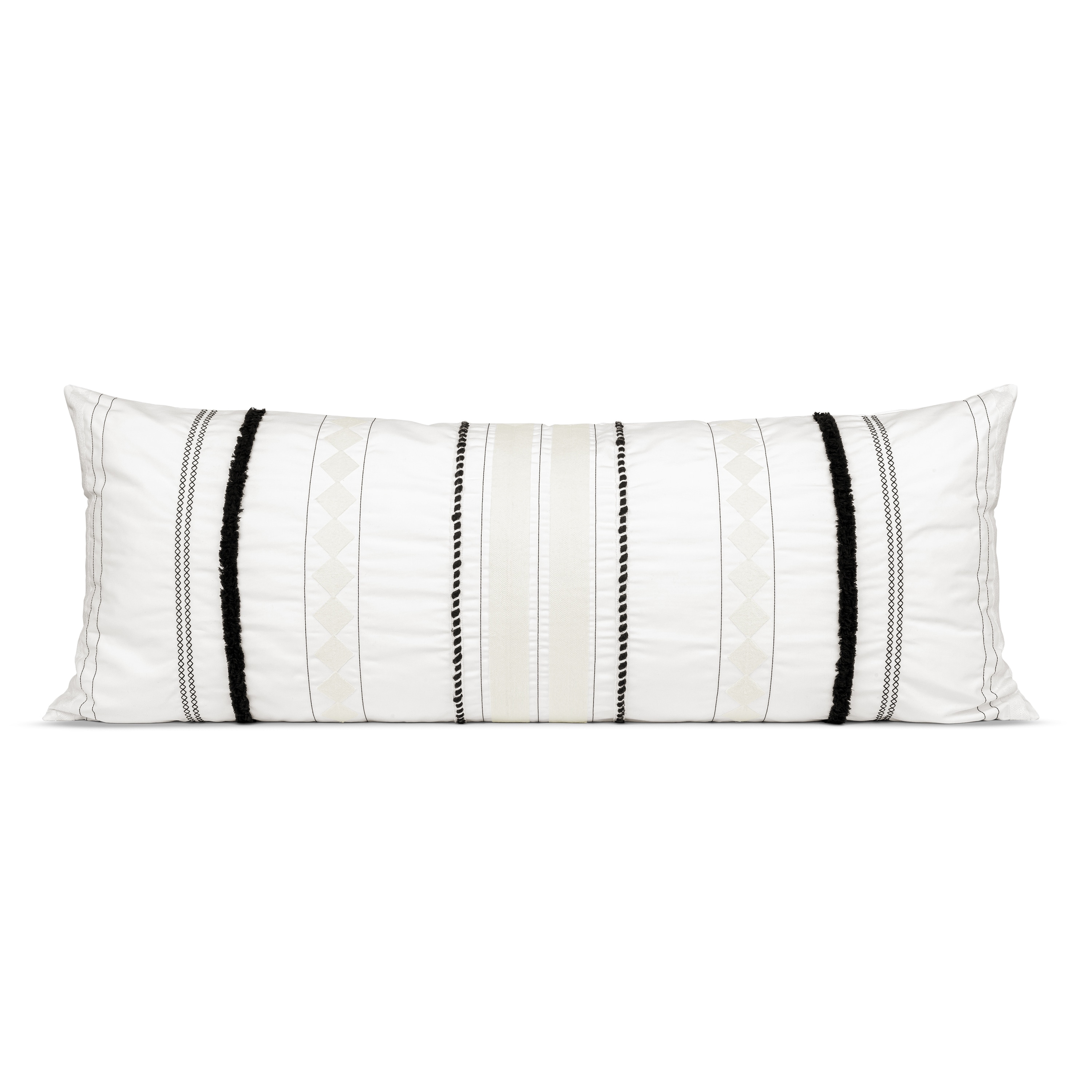Black white boho pillow best sale