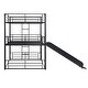 preview thumbnail 7 of 7, Multi-functional Full Size Metal Bunk Bed with Ladders and Slide, Divided into One Platform and Loft Bed
