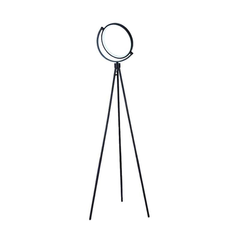 Black Metal Tripod Floor Lamp with LED, 3 Way Switch and Smart Control - 13.5” x 4” x 59.95” (D x W x H) - Black