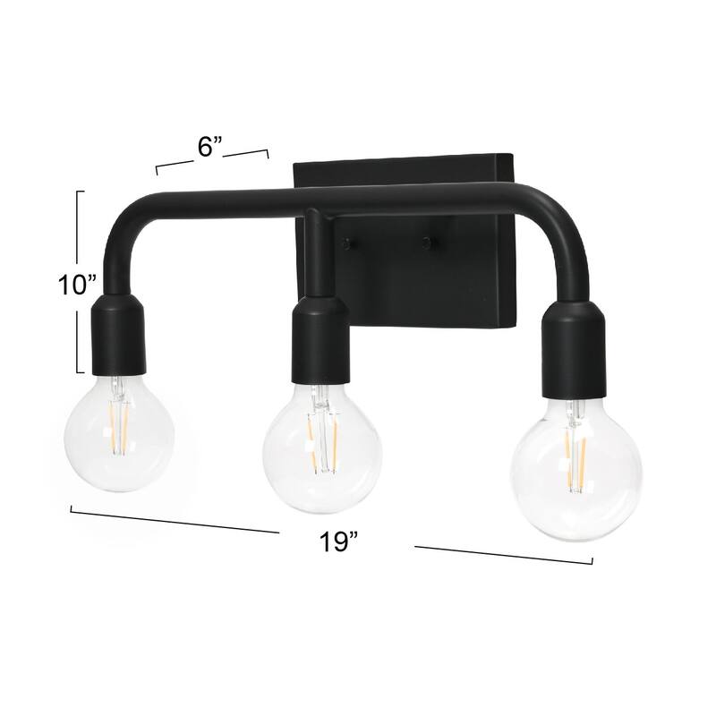 Robert Stevenson Lighting Benson - Exposed Bulb Metal Vanity Light