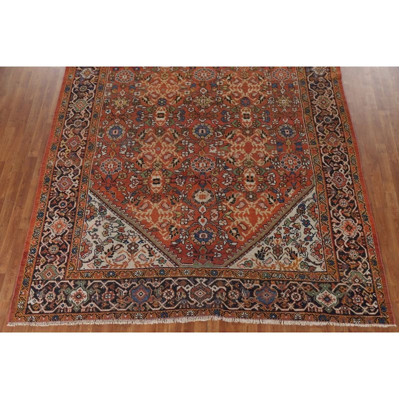Pre-1900 Antique Mahal Persian Area Rug Hand-Knotted Wool Carpet - 8'4"x 12'0"
