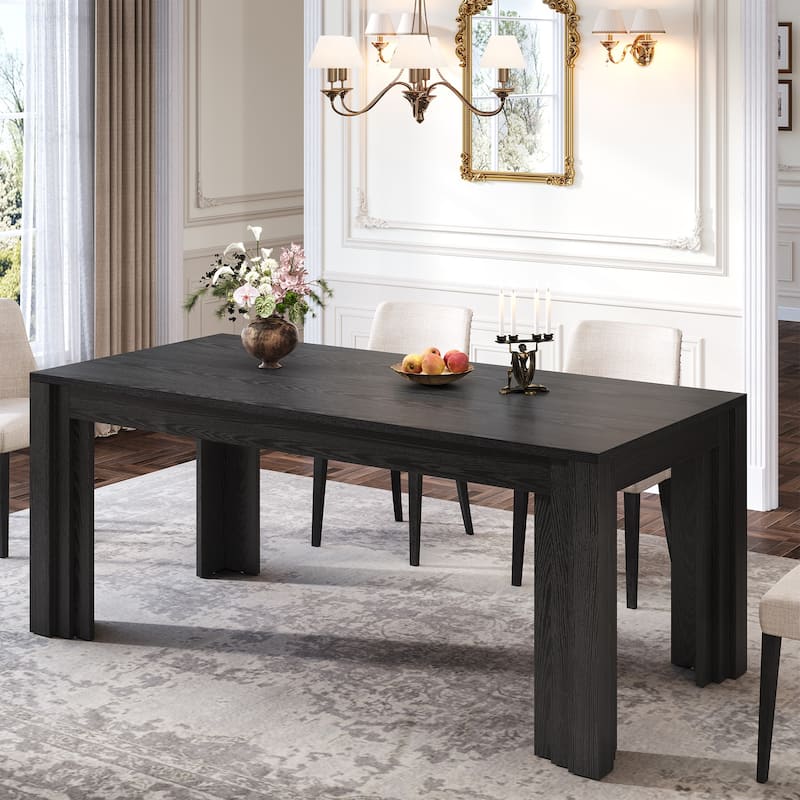 63-Inch Dining Table, Large Rectangular Kitchen Table, Dinner Table for Dining Room, Living Room, Kitchen