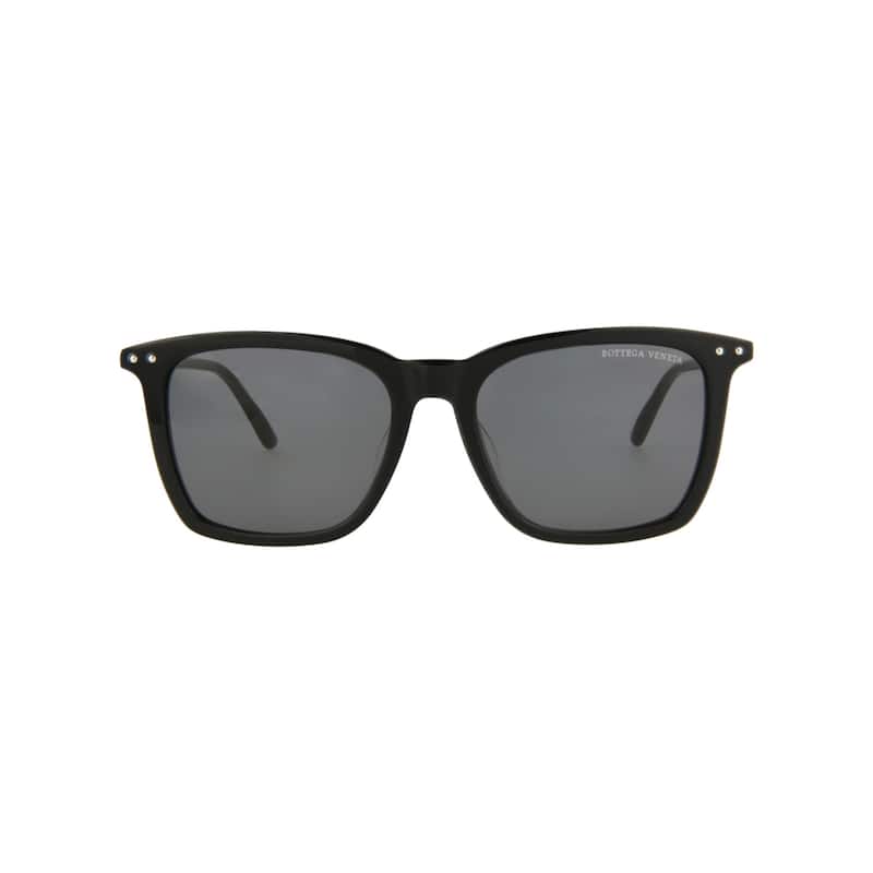 Bottega Veneta Square-Frame Acetate Sunglasses - Black Black Grey - Black - Grey Lens