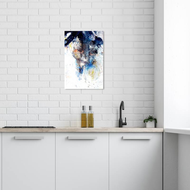 Wynwood Studio Canvas Abstract Snow Storm Blue and Dark Blue Modern & Contemporary Wall Art Canvas Print - 24 x 16