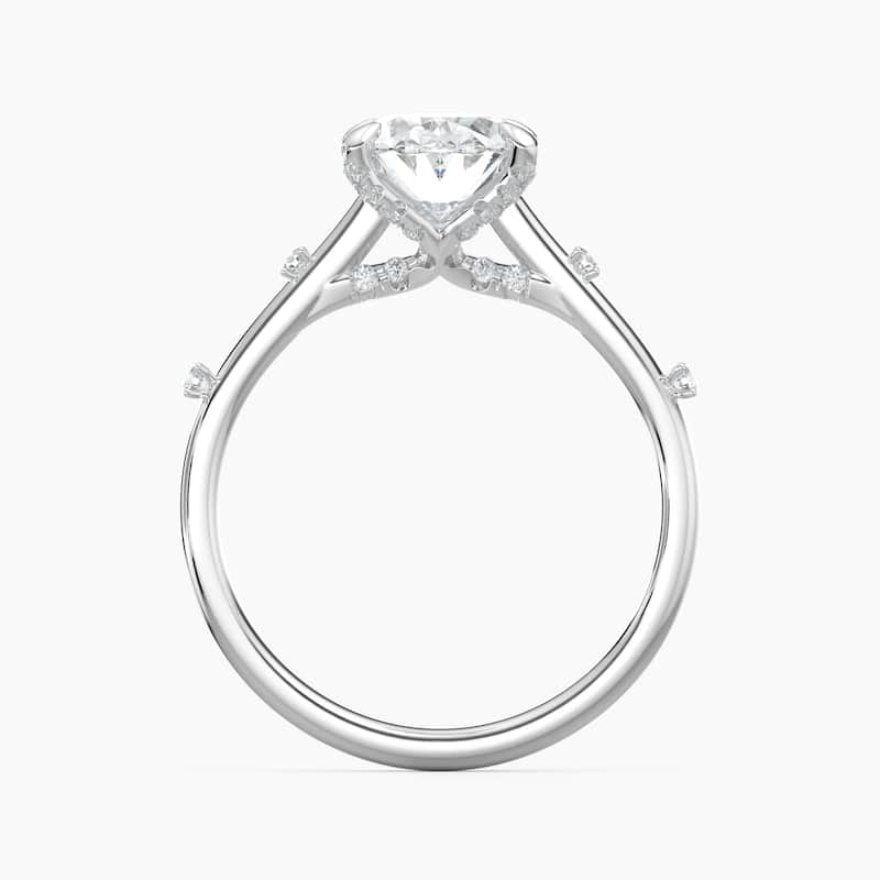 Auriya 14k Gold Petite Diamond Station Oval Lab Grown Engagement Ring 1.00 to 5.00 ct. tw. (F-G, VS)