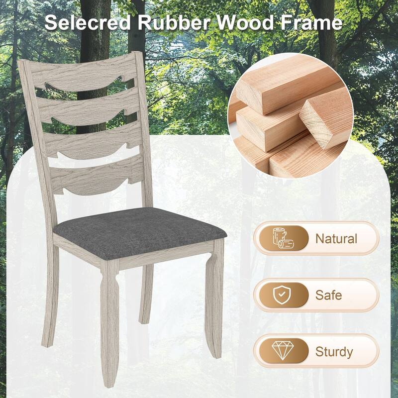 100% Solid Oak Wood Dining Chairs by VECELO, Dining Chairs Set of 2/4/6, Kitchen Dining Chairs with Sturdy Solid Wood Frame