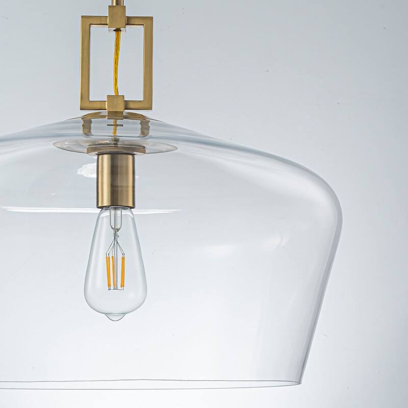 Clear Glass Chandelier 1-Light Pendant for Kithchen Dining Room - 18