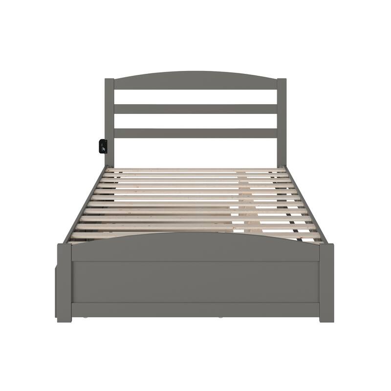 Warren Platform Bed with Footboard and Twin Trundle