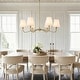 preview thumbnail 38 of 54, Starsky 6-Light Modern Classic Chandelier with White Linen Shades